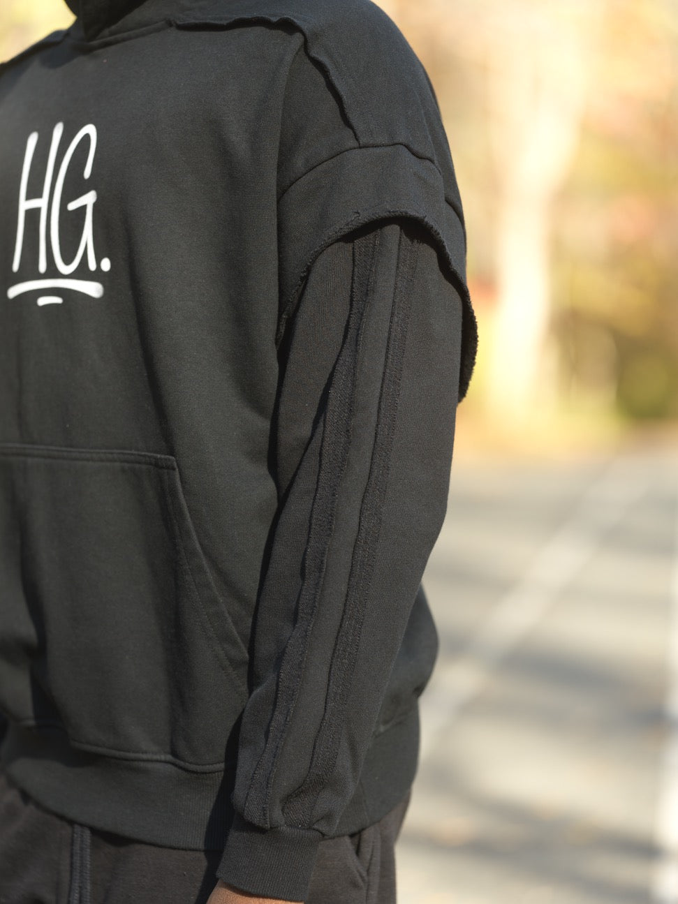 “KING JESUS” Double Layered Contrast Tape Hoodie — Heaven’s Garden Raw Edge Edition