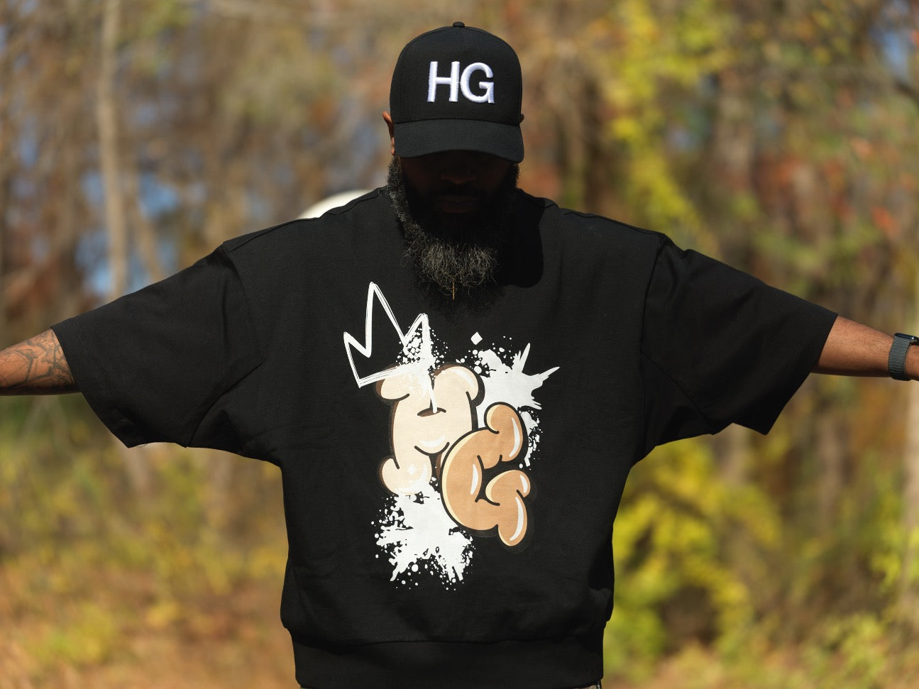 Heavens Garden Graffiti Crown Mock Neck Tee – Oversized Street Edition