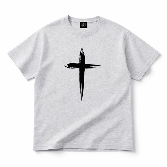 “Marked Cross” Essential Heavyweight Cotton T-Shirt – Minimal Faith Streetwear