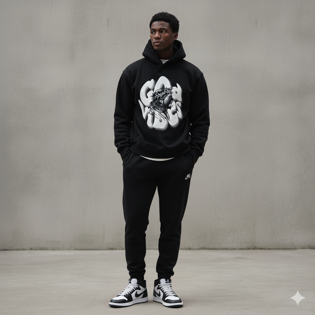 God Vibes Boxy Fleece Hoodie