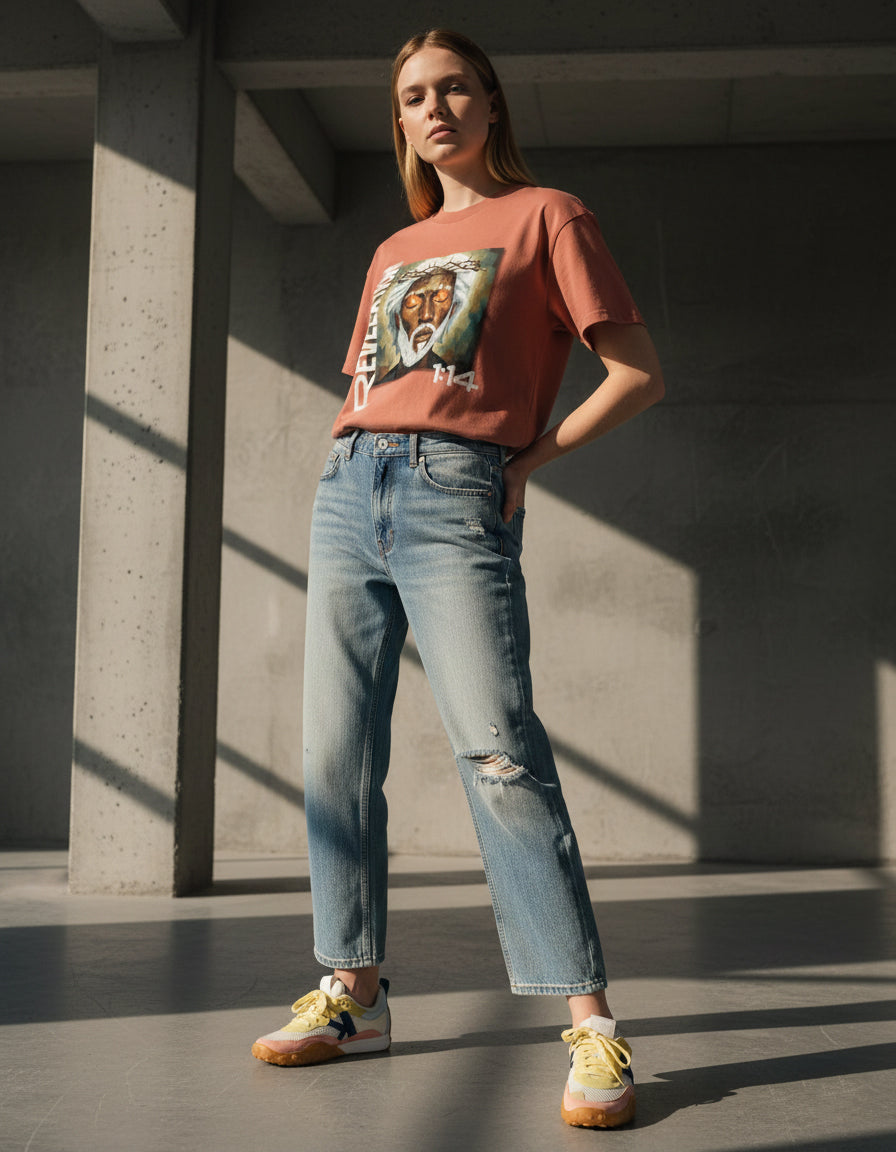 "Revelation 1:14" The Wool & Fire Heavyweight Earth Tone T-Shirt