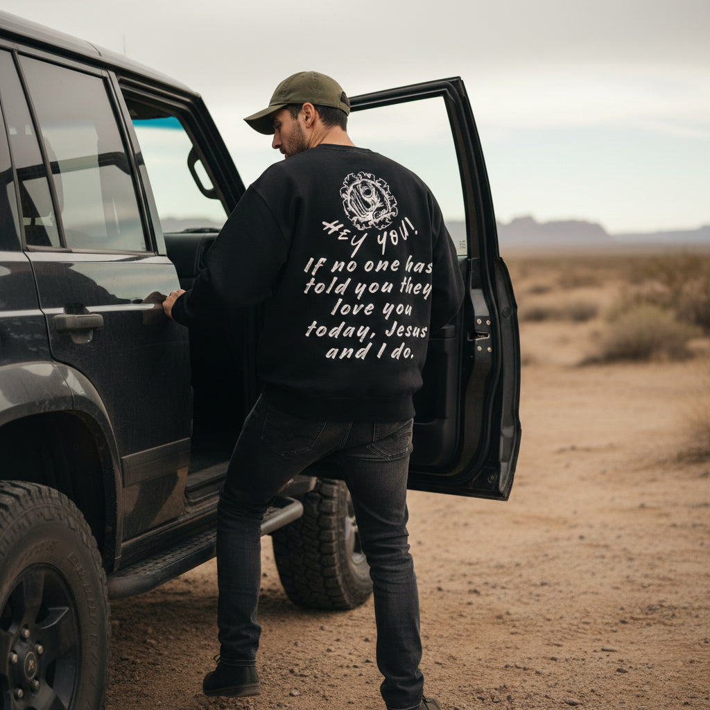Heaven’s Garden “You are Loved.” Heavyweight Essential Sweatshirt (Black)