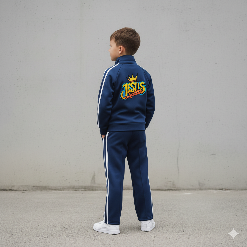 HG “Jesus Is King” Kids’ Contrast Tape Coach Jacket