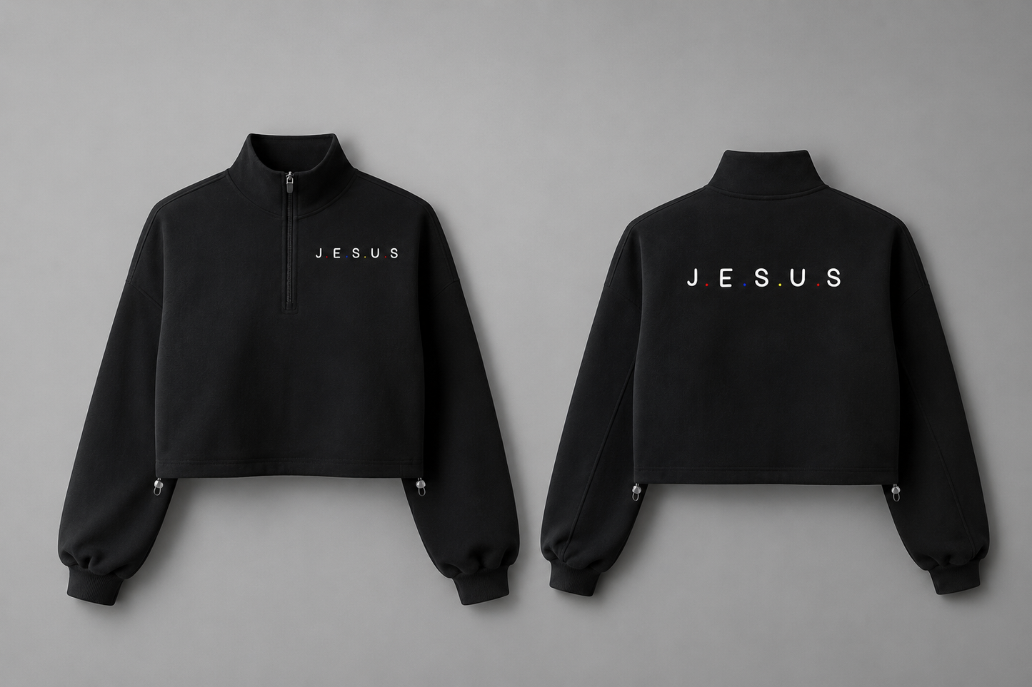 J.E.S.U.S. Women’s Premium Heavyweight Mock-Neck Quarter-Zip Sweatshirt
