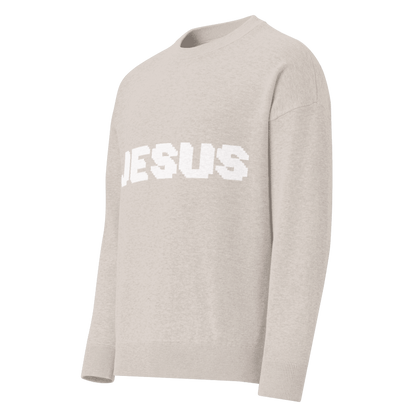 Heaven’s Garden “JESUS” Relaxed Fit Knitted Crew Sweater