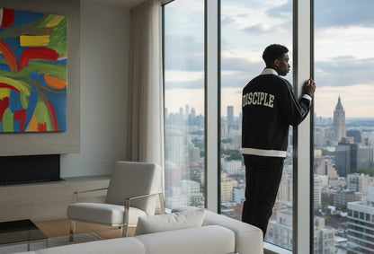 Color Block Raglan Sleeve Zip Track Jacket (Black)