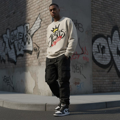 Crowned Savior Snow Washed Oversized Sweatshirt