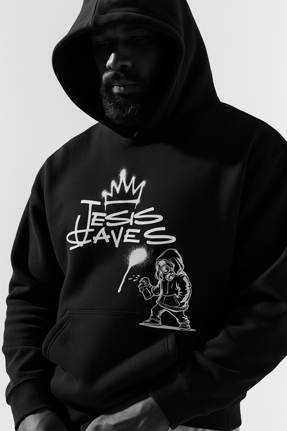 “Jesus Saves” Graffiti Crown Box Hoodie – Heaven’s Garden Men’s Collection