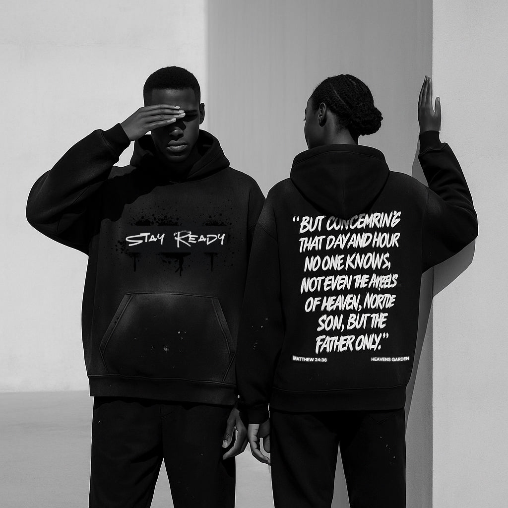 Heaven’s Garden “Stay Ready” Vintage Washed Fleece Hoodie – Matthew 24:36 Edition
