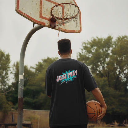 THE ONLY G.O.A.T. / JUST PRAY – Unisex Oversized Cotton T-Shirt