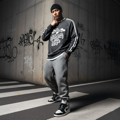 “Trust God with you Life" Snow-Washed Contrast Tape Sweatshirt