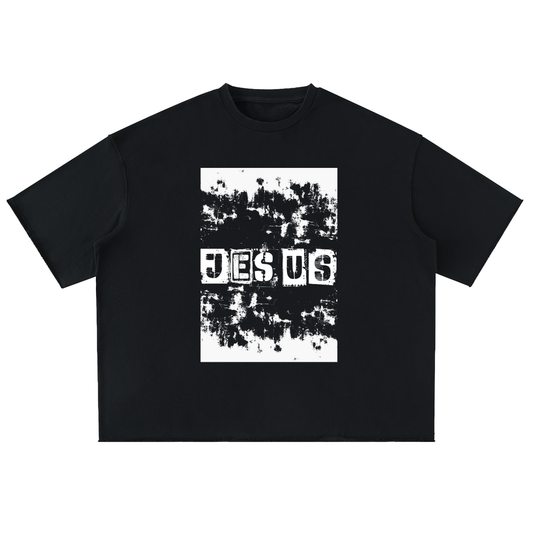 “JESUS Over All” Washed Rolled Hem Heavyweight Tee