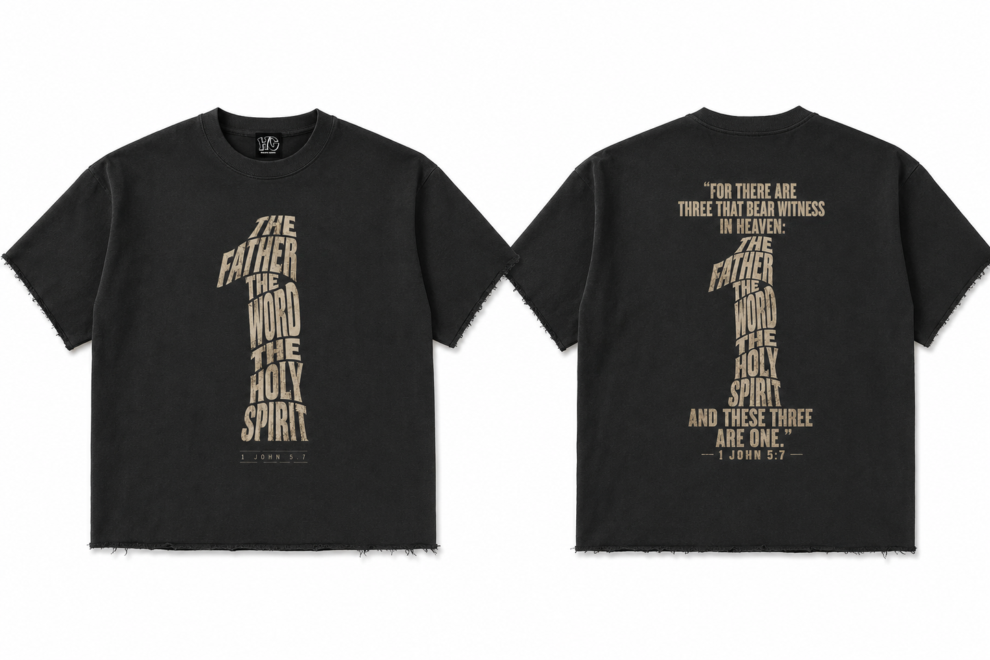 “The Three Are One” Boxy Raw-Edge T-Shirt | 1 John 5:7