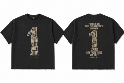 “The Three Are One” Boxy Raw-Edge T-Shirt | 1 John 5:7