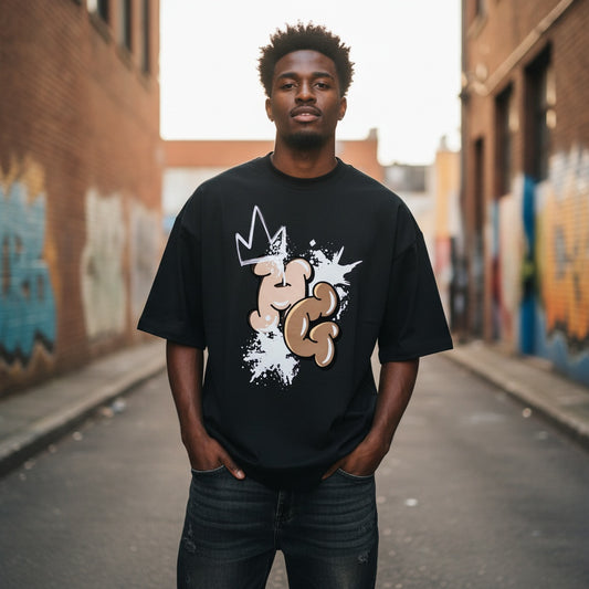 Heavens Garden Graffiti Crown Mock Neck Tee – Oversized Street Edition