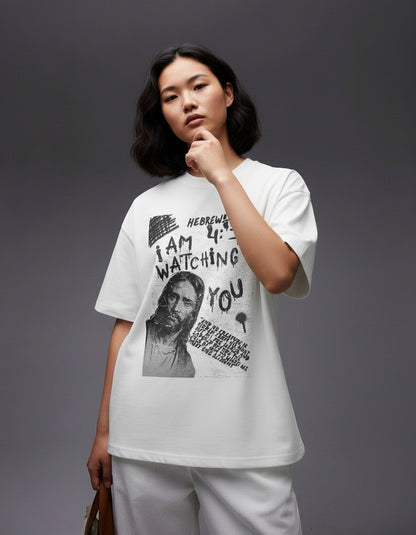 “I Am Watching You” – Hebrews 4:13 Heavyweight Drop Shoulder Tee