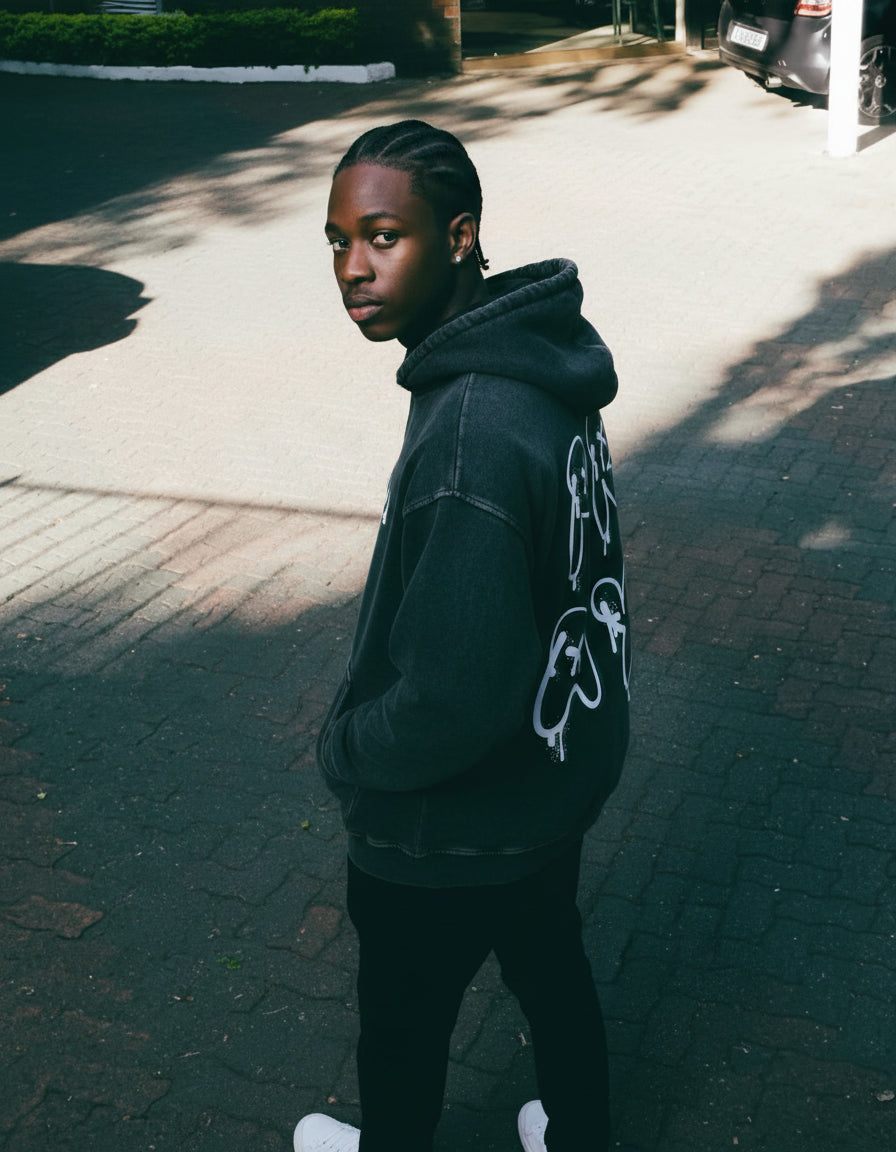 Heavens Garden “PRAY” Snow Washed Loose Cotton Hoodie