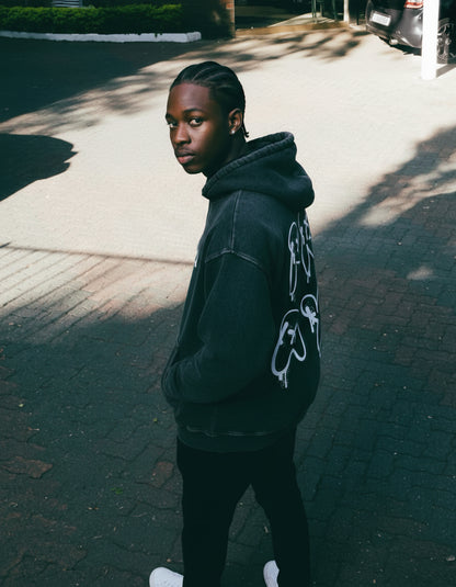 Heavens Garden “PRAY” Snow Washed Loose Cotton Hoodie