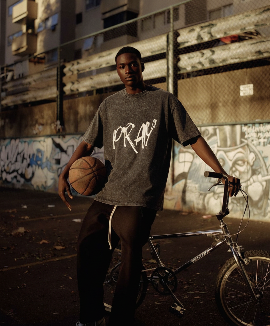 Heavens Garden “PRAY” Heavyweight Snow Washed T-Shirt