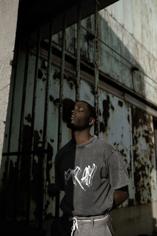 Heavens Garden “PRAY” Heavyweight Snow Washed T-Shirt