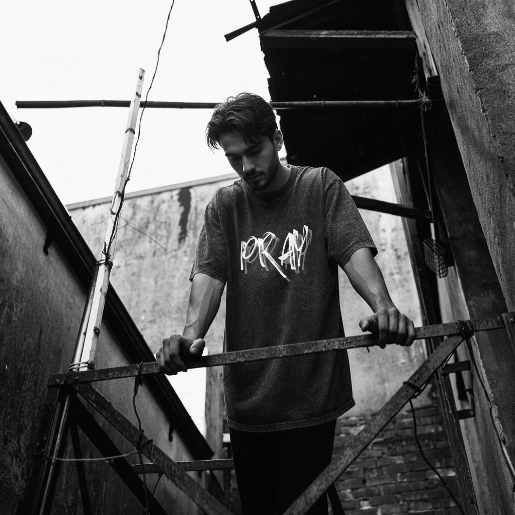 Heavens Garden “PRAY” Heavyweight Snow Washed T-Shirt