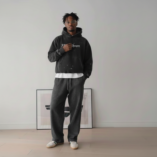 Heaven’s Garden “Fray & Fade” Fleece Sweatpants – Enzyme-Washed