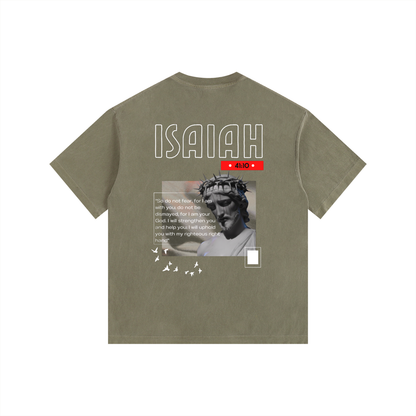 The Fearless Tee: "Faith Over Fear" Isaiah 41:10 Vintage Washed Oversized T-Shirt
