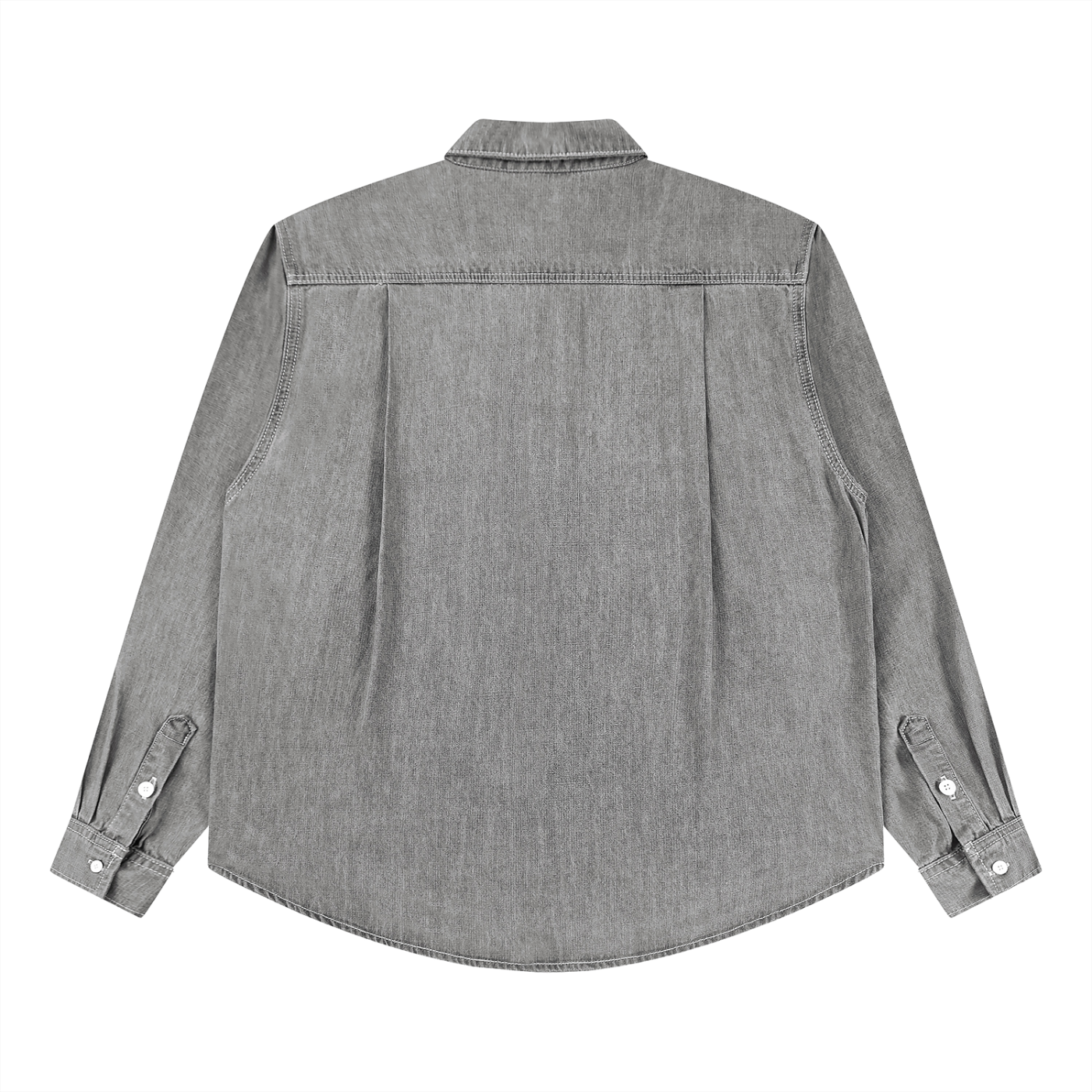 Unisex Vintage Wash Denim Button-Up Shirt