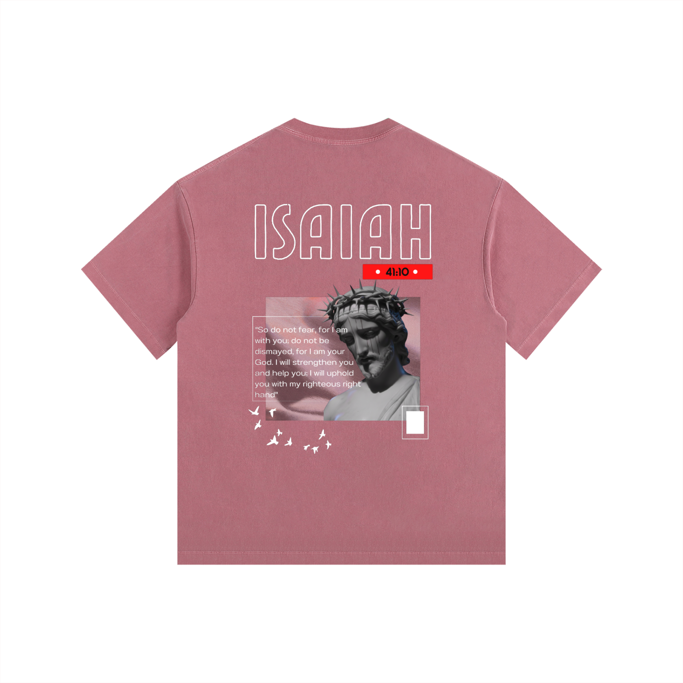 The Fearless Tee: "Faith Over Fear" Isaiah 41:10 Vintage Washed Oversized T-Shirt
