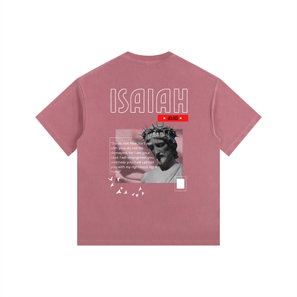 The Fearless Tee: "Faith Over Fear" Isaiah 41:10 Vintage Washed Oversized T-Shirt