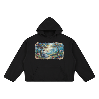 The Garden of Peace // Boxy Gather-Hem Hoodie