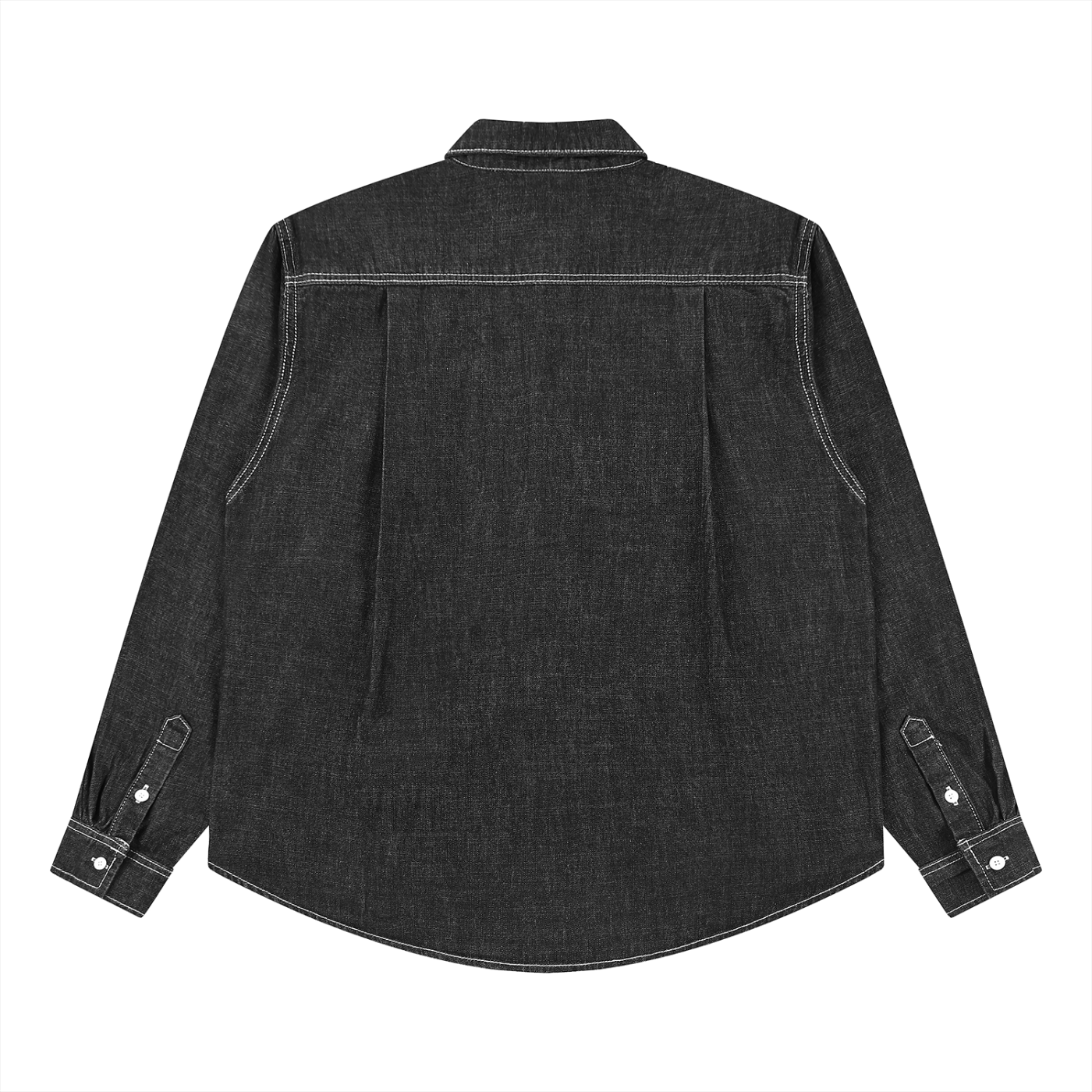 Unisex Vintage Wash Denim Button-Up Shirt