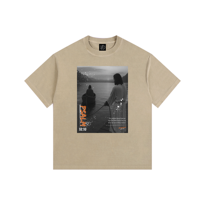 Heaven’s Garden “Drawn From Deep Waters” Vintage Wash Oversized T-Shirt – Psalm 18:16