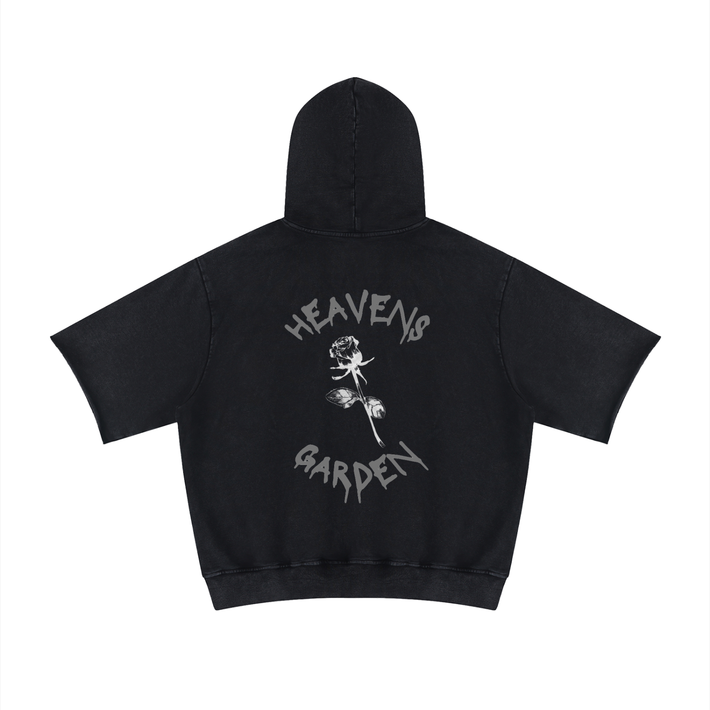 Unisex Mineral Wash Short Sleeve Hoodie