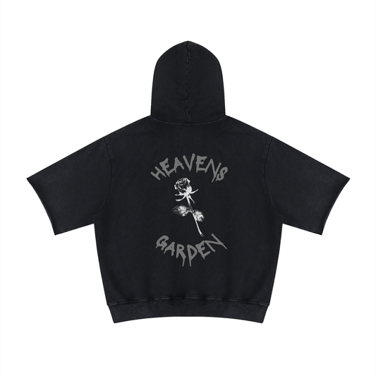Unisex Mineral Wash Short Sleeve Hoodie