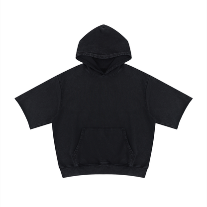 Unisex Mineral Wash Short Sleeve Hoodie