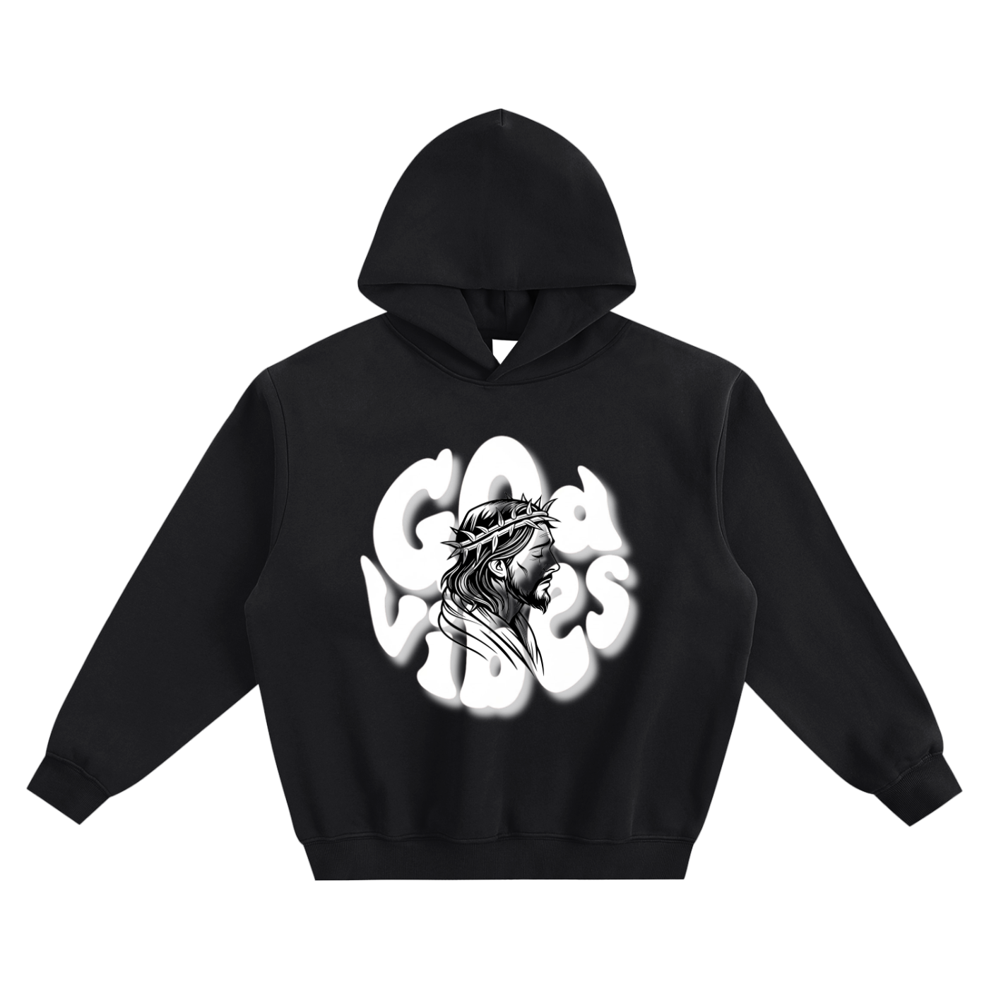God Vibes Boxy Fleece Hoodie