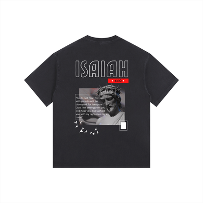 The Fearless Tee: "Faith Over Fear" Isaiah 41:10 Vintage Washed Oversized T-Shirt