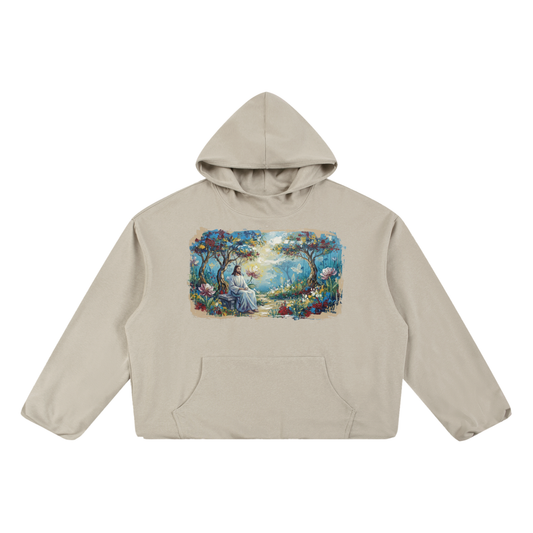 The Garden of Peace // Boxy Gather-Hem Hoodie