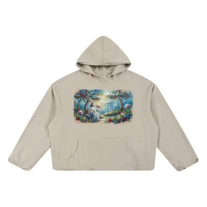 The Garden of Peace // Boxy Gather-Hem Hoodie
