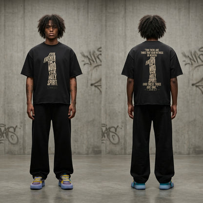 “The Three Are One” Boxy Raw-Edge T-Shirt | 1 John 5:7