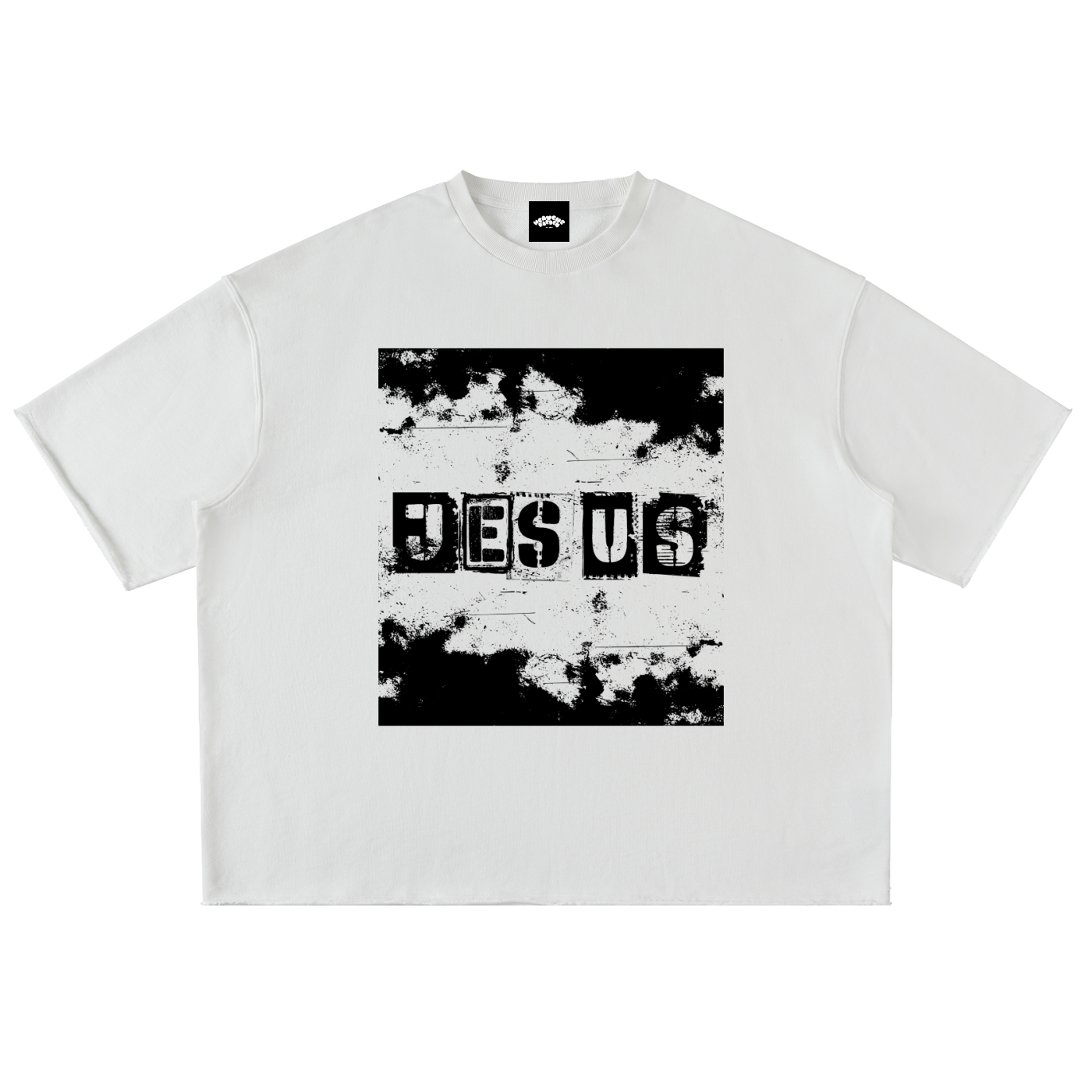 “JESUS Over All” Washed Rolled Hem Heavyweight Tee (White)