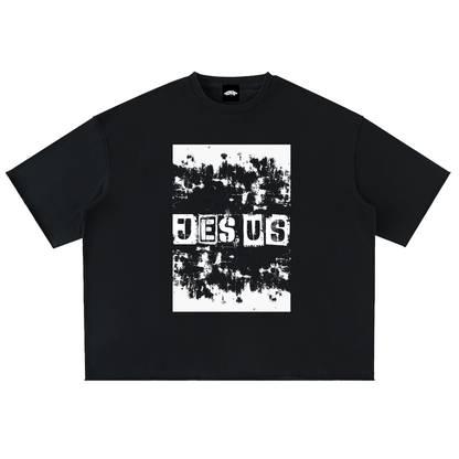 “JESUS Over All” Washed Rolled Hem Heavyweight Tee