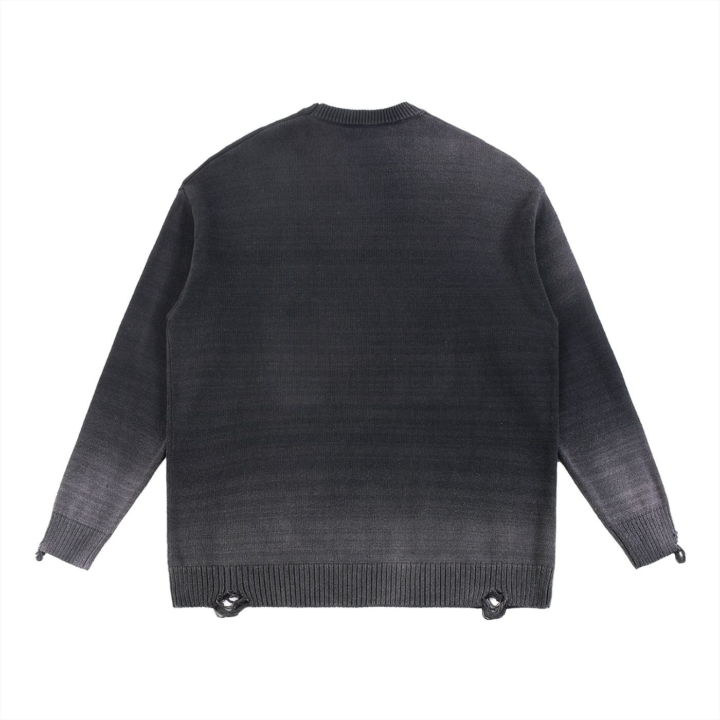 Sun-Fade Distressed “Heaven’s Garden” Crewneck Sweater (Black)