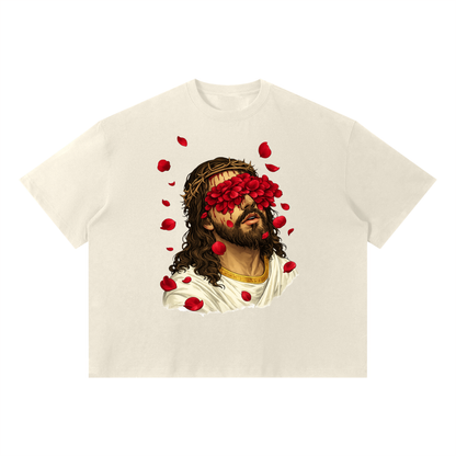 “The Love of Christ” Rose Petal Graphic Boxy T-Shirt