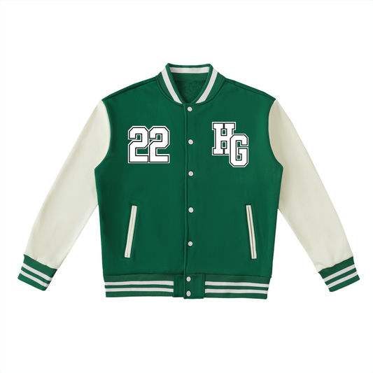 Heavens Garden Two-Tone Fleece Varsity Jacket – “22 Legacy” Edition (Green)