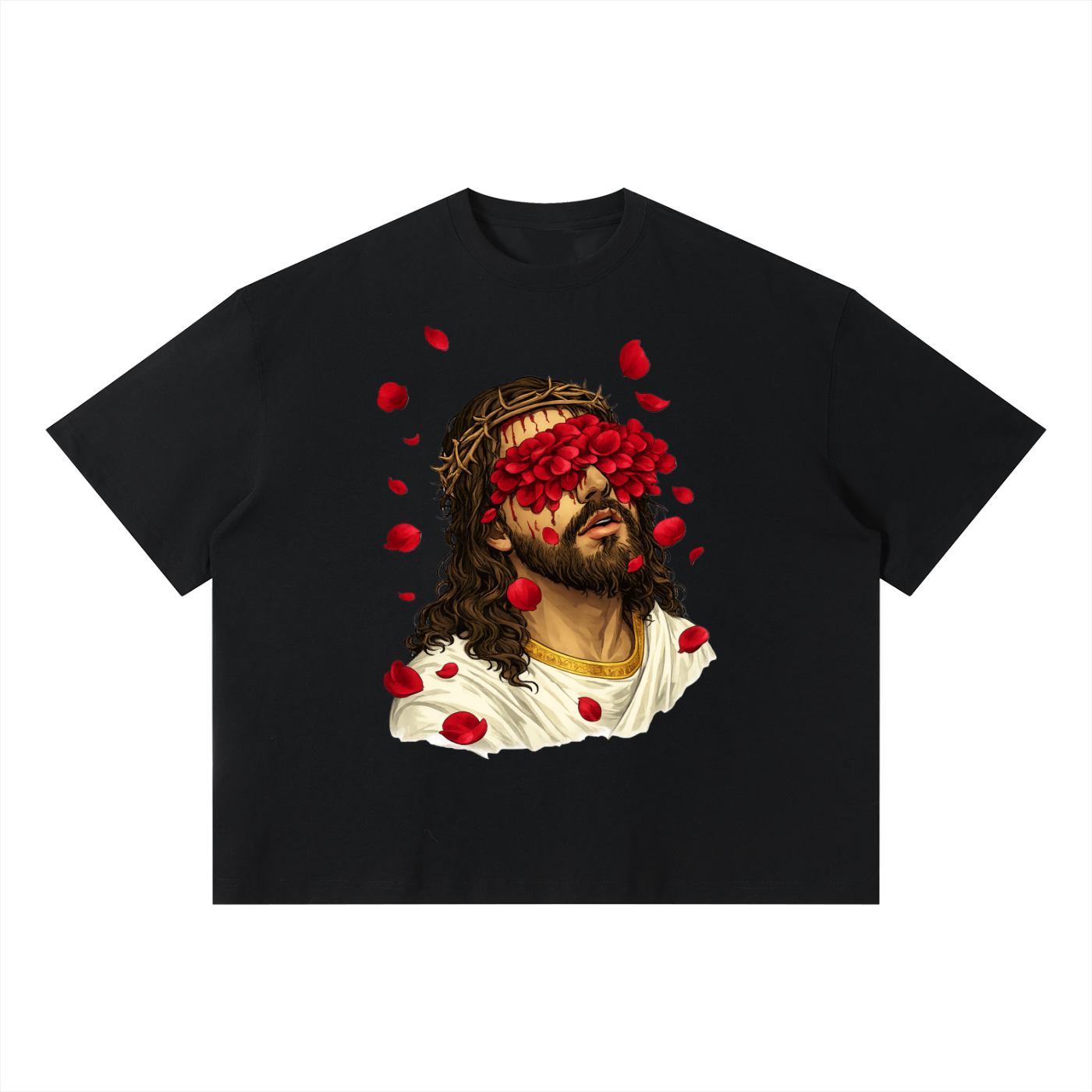 “The Love of Christ” Rose Petal Graphic Boxy T-Shirt