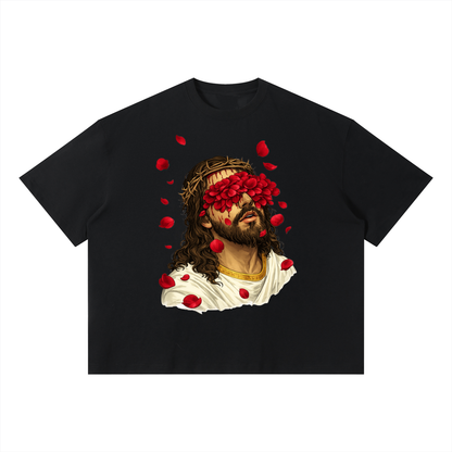 “The Love of Christ” Rose Petal Graphic Boxy T-Shirt