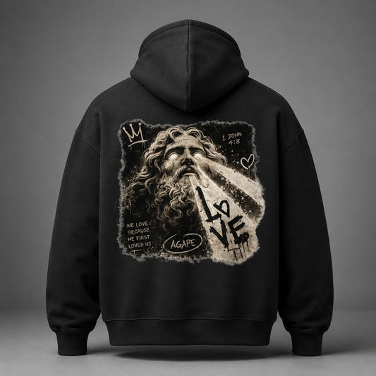 Agape "Love Beams" Oversized Heavyweight Hoodie