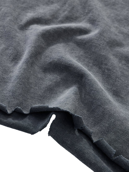 "JESUS" Crown of Thorns Snow Wash Boxy T-Shirt | Raw Hem Oversized Fit